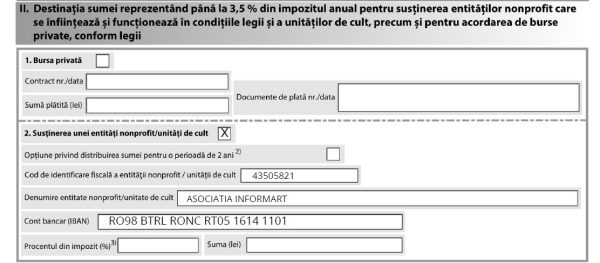 bani pentru asociații